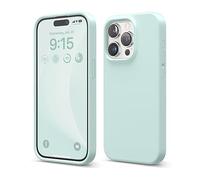 elago Liquid Silicone Case Compatible with iPhone 15 Pro Case, Premium Silicone, Full Body Protective Cover [4 Layer Shockproof Structure], Anti-Scratch Soft Microfiber Lining (Mint)