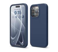 elago Liquid Silicone Case Compatible with iPhone 15 Pro Case, Premium Silicone, Full Body Protective Cover [4 Layer Shockproof Structure], Anti-Scratch Soft Microfiber Lining (Jean Indigo)