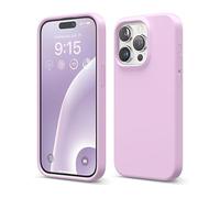 elago Liquid Silicone Case Compatible with iPhone 15 Pro Case, Premium Silicone, Full Body Protective Cover [4 Layer Shockproof Structure], Anti-Scratch Soft Microfiber Lining (Light Lilac)