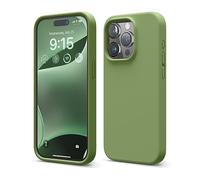elago Liquid Silicone Case Compatible with iPhone 15 Pro Case, Premium Silicone, Full Body Protective Cover [4 Layer Shockproof Structure], Anti-Scratch Soft Microfiber Lining (Cedar Green)