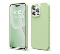 elago Liquid Silicone Case Compatible with iPhone 15 Pro Max Case, Premium Silicone, Full Body Protective Cover [4 Layer Shockproof Structure], Anti-Scratch Soft Microfiber Lining (Pastel Green)
