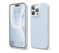 elago Liquid Silicone Case Compatible with iPhone 15 Pro Max Case, Premium Silicone, Full Body Protective Cover [4 Layer Shockproof Structure], Anti-Scratch Soft Microfiber Lining (Light Blue)