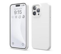 elago Liquid Silicone Case Compatible with iPhone 15 Pro Max Case, Premium Silicone, Full Body Protective Cover [4 Layer Shockproof Structure], Anti-Scratch Soft Microfiber Lining (White)