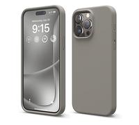 elago Liquid Silicone Case Compatible with iPhone 15 Pro Max Case, Premium Silicone, Full Body Protective Cover [4 Layer Shockproof Structure], Anti-Scratch Soft Microfiber Lining (Medium Grey)