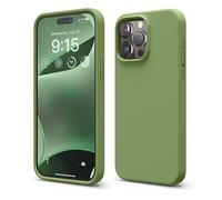 elago Liquid Silicone Case Compatible with iPhone 15 Pro Max Case, Premium Silicone, Full Body Protective Cover [4 Layer Shockproof Structure], Anti-Scratch Soft Microfiber Lining (Cedar Green)