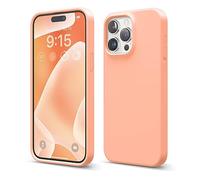 elago Liquid Silicone Case Compatible with iPhone 15 Pro Max Case, Premium Silicone, Full Body Protective Cover [4 Layer Shockproof Structure], Anti-Scratch Soft Microfiber Lining (Salmon)