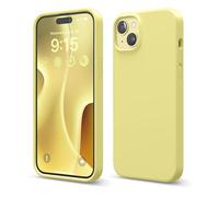 elago Liquid Silicone Case for iPhone 15 Plus Yellow | Full Body Protective Cover, Shockproof, Slim Phone Case, Anti-Scratch Soft Microfiber Lining (Yellow)