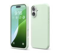 elago Liquid Silicone Case for iPhone 16 | Full Body Protection, Shockproof, Slim Phone Case, Anti-Scratch Soft Microfiber Lining (Soft Mint)