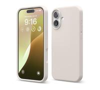 elago Liquid Silicone Case for iPhone 16 | Full Body Protection, Shockproof, Slim Phone Case, Anti-Scratch Soft Microfiber Lining (Stone)