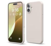 elago Liquid Silicone Case for iPhone 16 Plus | Full Body Protection, Shockproof, Slim Phone Case, Anti-Scratch Soft Microfiber Lining (Stone)