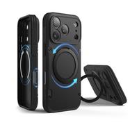 elago Magentic Ring Stand Armor Compatible with iPhone 17 Pro Case 6.3", 360 Rotatable Ring Stand - Compatible with MagSafe, Drop Protection, Tough Rugged Design, Shockproof Bumper Cover (Black)