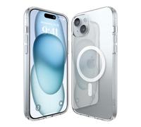 elago Magnetic Hybrid Clear Case Compatible with iPhone 15 Plus Case, Compatible with MagSafe, PC + TPU Hybrid Technology, US Military Grade Drop Protection, Reduced Yellowing (White)