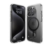 elago Magnetic Hybrid Clear Case Compatible with iPhone 15 Pro Case, Compatible with MagSafe, PC + TPU Hybrid Technology, US Military Grade Drop Protection, Reduced Yellowing (Black)