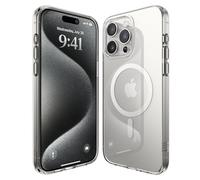 elago Magnetic Hybrid Clear Case Compatible with iPhone 15 Pro Max Case, Compatible with MagSafe, PC + TPU Hybrid Technology, US Military Grade Drop Protection, Reduced Yellowing (White)