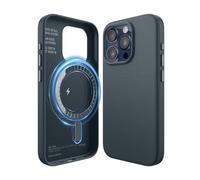 elago Magnetic Leather Case Compatible with iPhone 15 Pro Case, Compatible with MagSafe, Premium Vegan PU Leather, Built-in Strong Magnets, Full Body Protection [5 Layer Structure] (Jean Indigo)