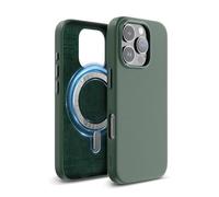 elago Magnetic Leather Case Compatible with iPhone 16 Pro Case, Compatible with All MagSafe Accessories, 6.3 inch - Built-in Magnets, Vegan Leather, Shockproof, Water-Resistant (Midnight Green)