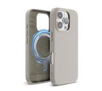 elago Magnetic Leather Case Compatible with iPhone 16 Pro Case, Compatible with All MagSafe Accessories, 6.3 inch - Built-in Magnets, Vegan Leather, Shockproof, Water-Resistant (Light Grey)