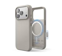 elago Magnetic Leather Case Compatible with iPhone 17 Pro Case, All MagSafe Accessories, 6.3 inch - Built-in Magnets, Durable Vegan Leather, Shockproof, Water-Resistant (Light Grey)