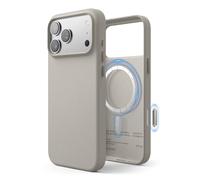 elago Magnetic Leather Case Compatible with iPhone 17 Pro Max Case, All MagSafe Accessories, 6.9 inch - Built-in Magnets, Durable Vegan Leather, Shockproof, Water-Resistant (Light Grey)