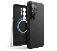 elago Magnetic Leather Case Compatible with Samsung Galaxy S26 Ultra Case 6.9", Compatible with All MagSafe Accessories - Built-in Magnets, Vegan Leather, Shockproof, Water-Resistant (Black)