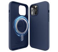 elago Magnetic Silicone Case Compatible with iPhone 12 and Compatible with iPhone 12 Pro 6.1 Inch - Built-in Magnets, Compatible with MagSafe accessories (Jean Indigo)