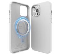 elago Magnetic Silicone Case Compatible with iPhone 12 and Compatible with iPhone 12 Pro 6.1 Inch - Built-in Magnets, Compatible with MagSafe accessories (White)