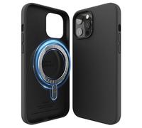elago Magnetic Silicone Case Compatible with iPhone 12 Pro Max 6.7 Inch - Built-in Magnets, Compatible with MagSafe accessories (Black)