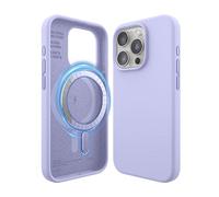 elago Magnetic Silicone Case Compatible with iPhone 15 Pro Case, Compatible with MagSafe All Accessories, Built-in Magnets, Premium Silicone, Full Body Protective Cover [5 Layer Structure] (Purple)