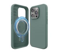 elago Magnetic Silicone Case Compatible with iPhone 15 Pro Case, Compatible with MagSafe All Accessories, Built-in Magnets, Premium Silicone, Full Body Protection [5 Layer Structure] (Midnight Green)