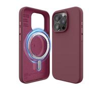 elago Magnetic Silicone Case Compatible with iPhone 15 Pro Case, Compatible with MagSafe All Accessories,Built-in Magnets,Premium Silicone,Full Body Protective Cover [5 Layer Structure] (Burgundy)