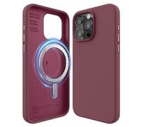elago Magnetic Silicone Case Compatible with iPhone 15 Pro Max Case, Compatible with MagSafe All Accessories, Built-in Magnets, Premium Silicone, Full Body Protection [5 Layer Structure] (Burgundy)