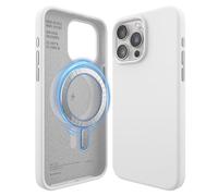 elago Magnetic Silicone Case Compatible with iPhone 15 Pro Max Case, Compatible with MagSafe All Accessories, Built-in Magnets, Premium Silicone, Full Body Protective Cover [5 Layer Structure] (White)