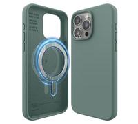elago Magnetic Silicone Case Compatible with iPhone 15 Pro Max Case,Compatible with MagSafe All Accessories,Built-in Magnets,Premium Silicone, Full Body Protection [5 Layer Structure] (Midnight Green)