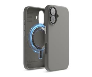 elago Magnetic Silicone Case Compatible with iPhone 16 Case 6.1 Inch Compatible with All MagSafe Accessories - Built-in Magnets, Soft Grip Silicone, Shockproof (Medium Gray)