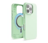 elago Magnetic Silicone Case Compatible with iPhone 16 Pro Case 6.3 Inch Compatible with All MagSafe Accessories - Built-in Magnets, Soft Grip Silicone, Shockproof (Soft Mint)
