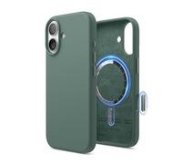 elago Magnetic Silicone Case Compatible with iPhone 17 Case 6.3” - Compatible with MagSafe, Premium Liquid Silicone Material, Protective Cover, Shockproof, Slim Phone (Midnight Green)