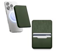 elago Magnetic Vegan Leather Wallet Card Holder 3-Cards Compatible with MagSafe for iPhone 17/16/15/14/13/12 Series - Secure Phone Wallet, Scratch and Damage Protection (Dark Green)
