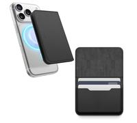 elago Magnetic Vegan Leather Wallet Card Holder 4 Cards Compatible with MagSafe for iPhone 17/16/15/14/13/12 Series - Secure Phone Wallet, Scratch and Damage Protection (Black)