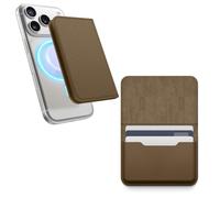 elago Magnetic Vegan Leather Wallet Card Holder 4-Cards Compatible with MagSafe for iPhone 17/16/15/14/13/12 Series - Secure Phone Wallet, Scratch and Damage Protection (Taupe)