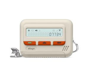 elago Pager Case Compatible with AirPods Pro 2 Case, Chain Strap Included, Retro Designed Cover [USB-C/Lightning Cable] (Classic White)