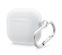 elago Silicone Case Compatible with AirPods 4 Case - Carabiner Included, Supports Wireless Charging, Shock Resistant, Full Protection, Headphone Accessories (Nightglow Blue)