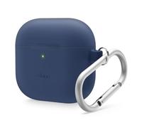 elago Silicone Case Compatible with AirPods 4 Case - Carabiner Included, Supports Wireless Charging, Shock Resistant, Full Protection, Headphone Accessories (Jean Indigo)