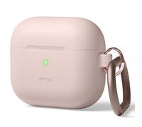 elago Silicone Case with Keychain for AirPods 3 | Premium Silicone, Supports Wireless Charging, Shock Resistant, Full Protection (Sand Pink)