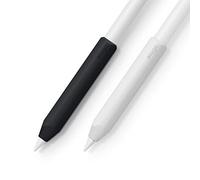 elago Silicone Grip [2 Pack] Compatible with Apple Pencil 1st & 2nd Generation, Premium Silicone Holder, Ergonomic Design Sleeve, Compatible with Magnetic Charging & Double Tap (White/Black)