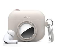 elago Snapshot Case Compatible with AirPods Pro and Compatible with AirTags, Cute Classic Camera Design Cover, Locator Case, Drop Protection, Keychain Included [Tracking Device Not Included] (Stone)