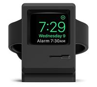 elago W3 Stand Compatible with Apple Watch Series 10/9/8/7/6/SE/5/4/3/2/1/SE(46,45,44,42,41,40,38mm) - Classic Monitor Design, Nightstand Mode (Black)