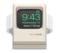 elago W3 Stand Compatible with Apple Watch Ultra3/Ultra2/Ultra,11/10/9/8/7/6/5/4/3/2/1,SE3/SE2/SE (49mm,46mm,45mm,44mm,42mm) - Classic Monitor Design, Compatible with Nightstand Mode (Classic White)