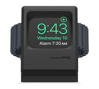 elago W3 Stand Compatible with Apple Watch Ultra3/Ultra2/Ultra,11/10/9/8/7/6/5/4/3/2/1,SE3/SE2/SE (49mm, 46mm, 45mm, 44mm,42mm) - Classic Monitor Design, Compatible with Nightstand Mode (Black)