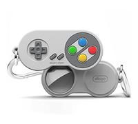 elago W5 Case with Keychain for Apple AirTag 2 & 1 | Classic Handheld Gaming Console Design (Track Dogs, Keys, Backpacks, Purses) [Tracking Device Not Included] (Light Grey)
