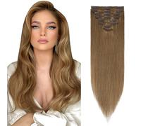 Elailite Clip in Hair Extensions Real Human Hair Remy Hair Full Head - 8 Pcs Invisible Thin Weft - #06 Light Brown - 10 Inch